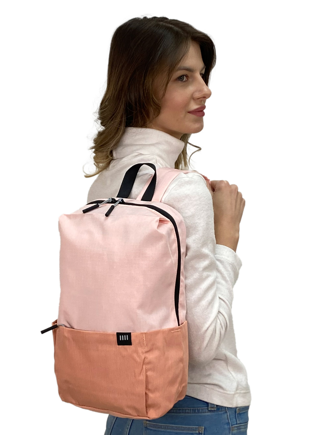 На фото 1 - Молодежный рюкзак из текстиля, цвет розовый 