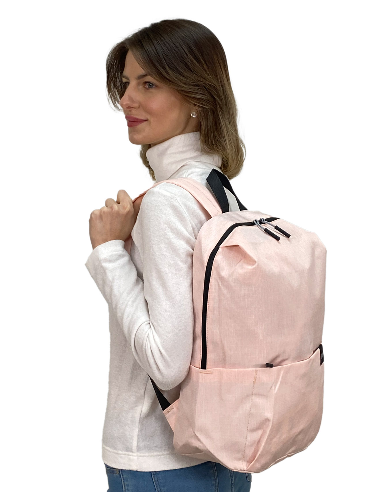 На фото 1 - Молодежный рюкзак из текстиля, цвет розовый 