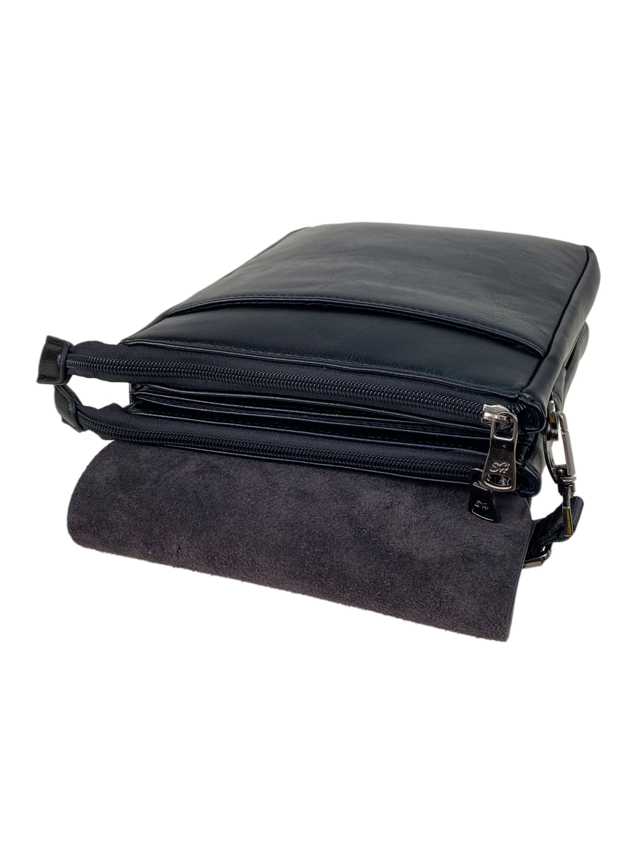 На фото 2 - Мужская сумка планшет из натуральной кожи цвет черный 