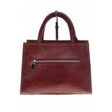 На фото 3 - Женская сумка из натуральной кожи и замши, цвет бордовый