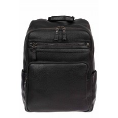 На фото 2 - Рюкзак мужской из фактурной экокожи с карманом для ноутбука, цвет чёрный