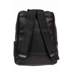 На фото 3 - Рюкзак мужской из фактурной экокожи с карманом для ноутбука, цвет чёрный