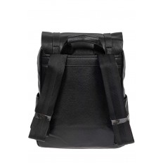 На фото 3 - Рюкзак мужской из фактурной искусственной кожи с карманом для ноутбука, цвет чёрный