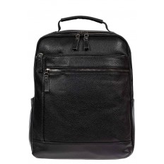 На фото 2 - Мужской рюкзак из экокожи с отделением для ноутбука, цвет чёрный