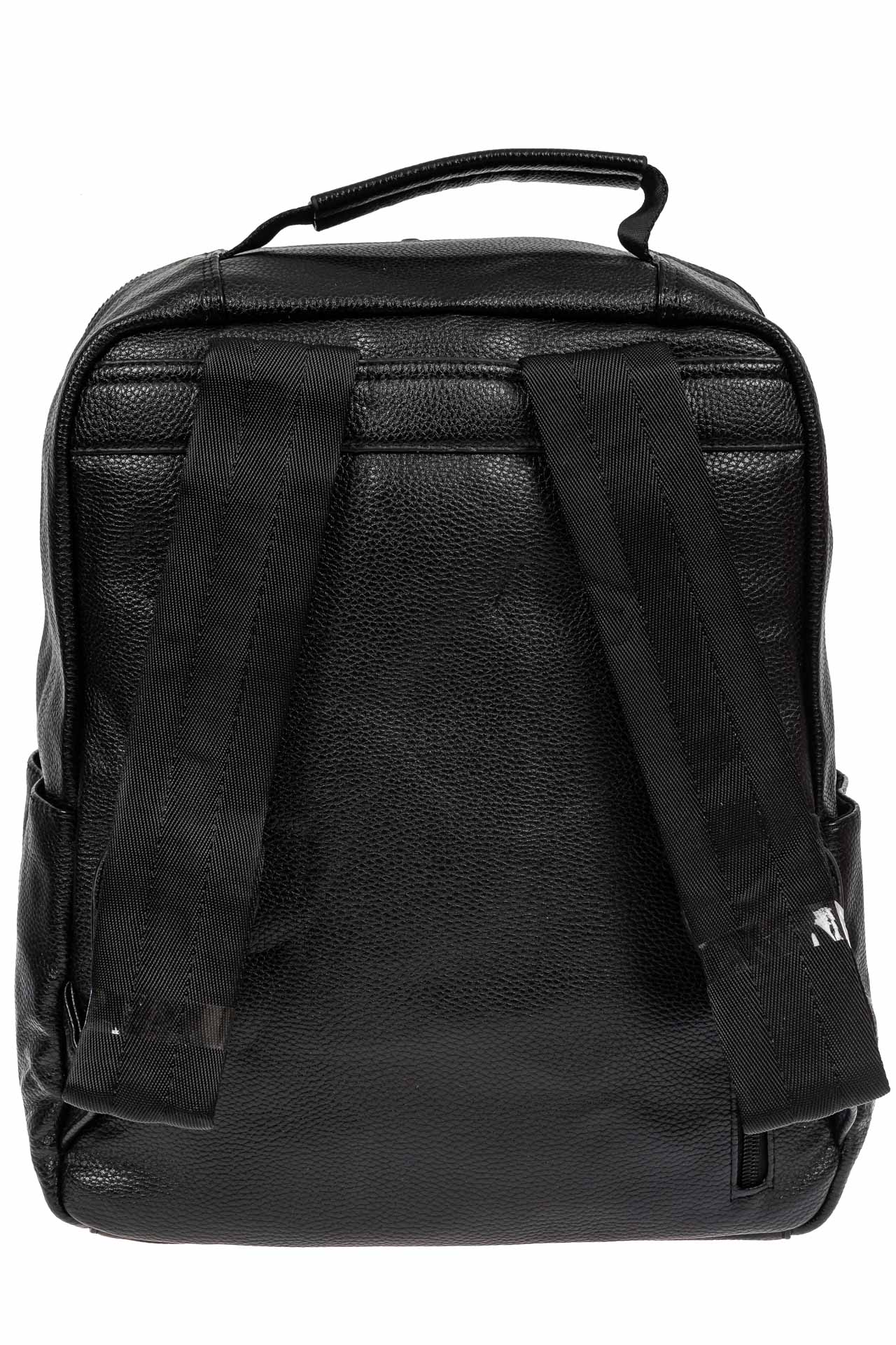 На фото 3 - Мужской рюкзак из экокожи с отделением для ноутбука, цвет чёрный
