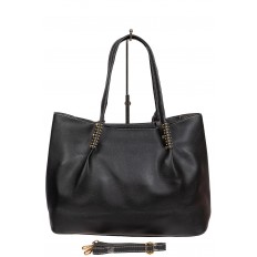 На фото 3 - Чёрная женская сумка-матрёшка с двумя косметичками