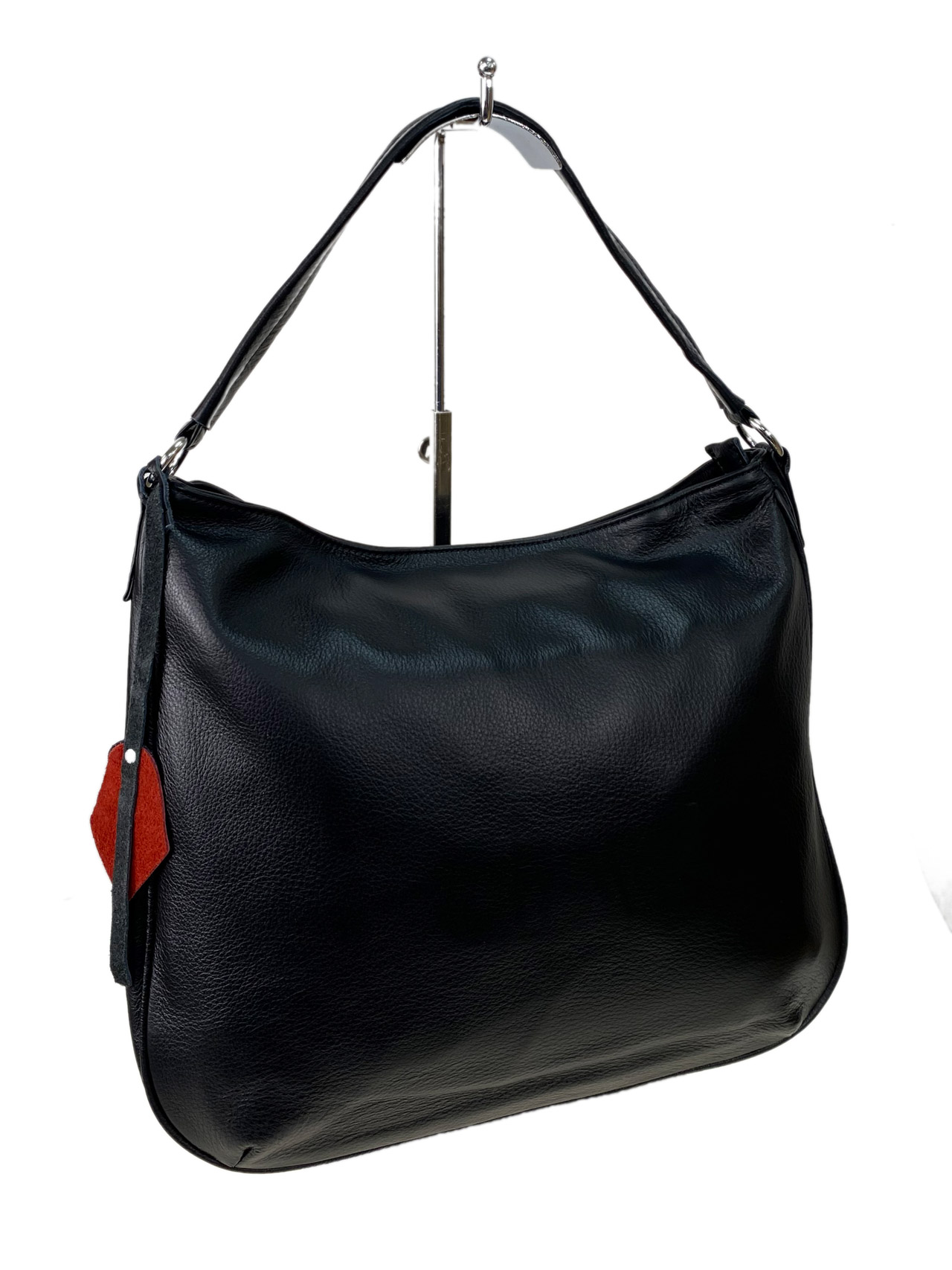 На фото 3 - Женская сумка из натуральной кожи, цвет черный