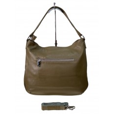 На фото 2 - Женская сумка из натуральной кожи, цвет бежево-коричневый