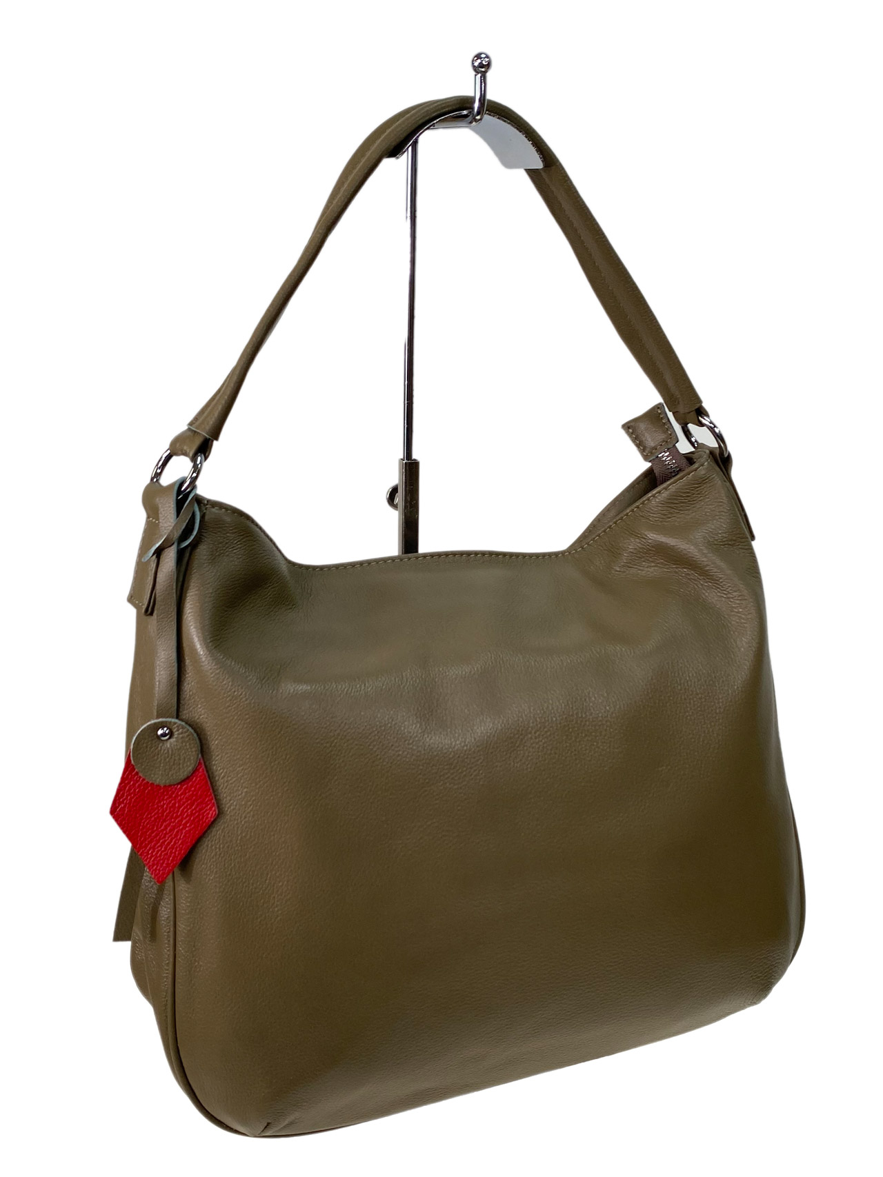 На фото 3 - Женская сумка из натуральной кожи, цвет бежево-коричневый
