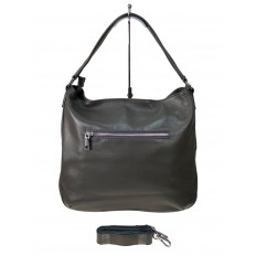 На фото 2 - Женская сумка из натуральной кожи, цвет серый