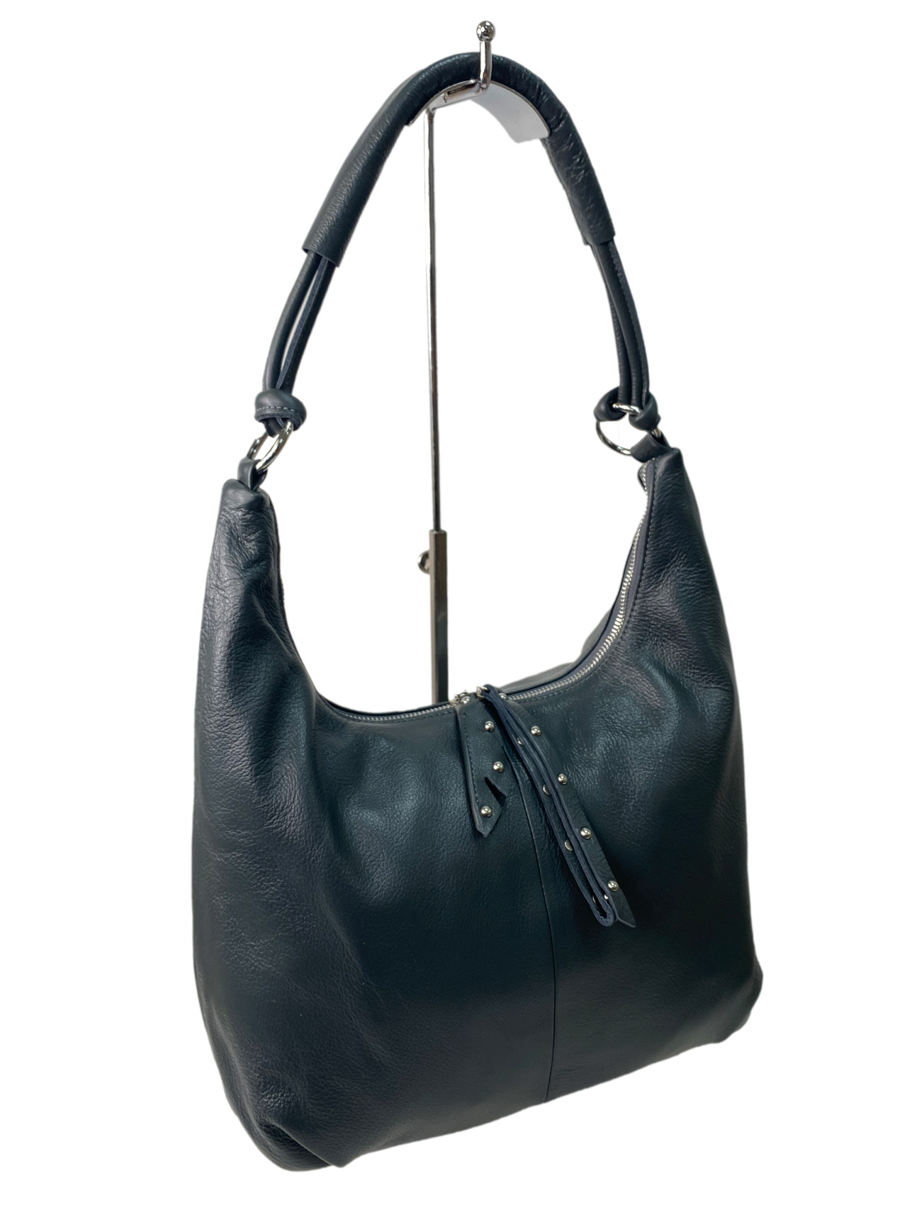 На фото 3 - Женская сумка из натуральной кожи, цвет графит