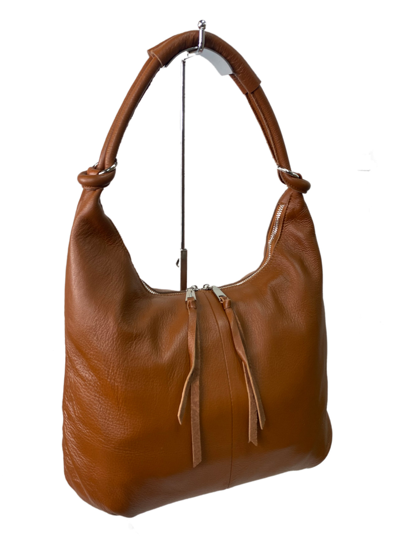 На фото 3 - Женская сумка из натуральной кожи, цвет рыжий 