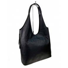 На фото 3 - Женская сумка шоппер из натуральной кожи, цвет черный