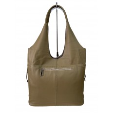 На фото 2 - Женская сумка шоппер из натуральной кожи, цвет бежево-коричневый