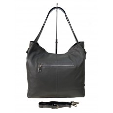 На фото 2 - Женская сумка из натуральной кожи, цвет серый 