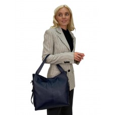 На фото 1 - Женская сумка из натуральной кожи, цвет синий