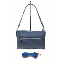 На фото 2 - Женская сумка клатч из натуральной кожи , цвет синий