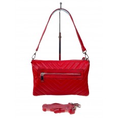 На фото 2 - Женская сумка клатч из натуральной кожи , цвет красный