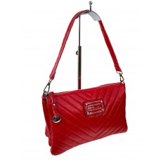 На фото 3 - Женская сумка клатч из натуральной кожи , цвет красный