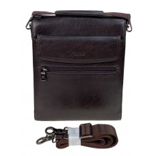 На фото 1 - Мужская сумка планшет из натуральной кожи цвет коричневый