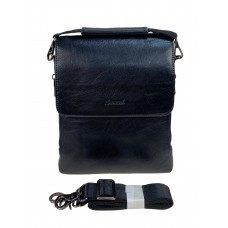 На фото 1 - Мужская сумка планшет из натуральной кожи цвет черный 