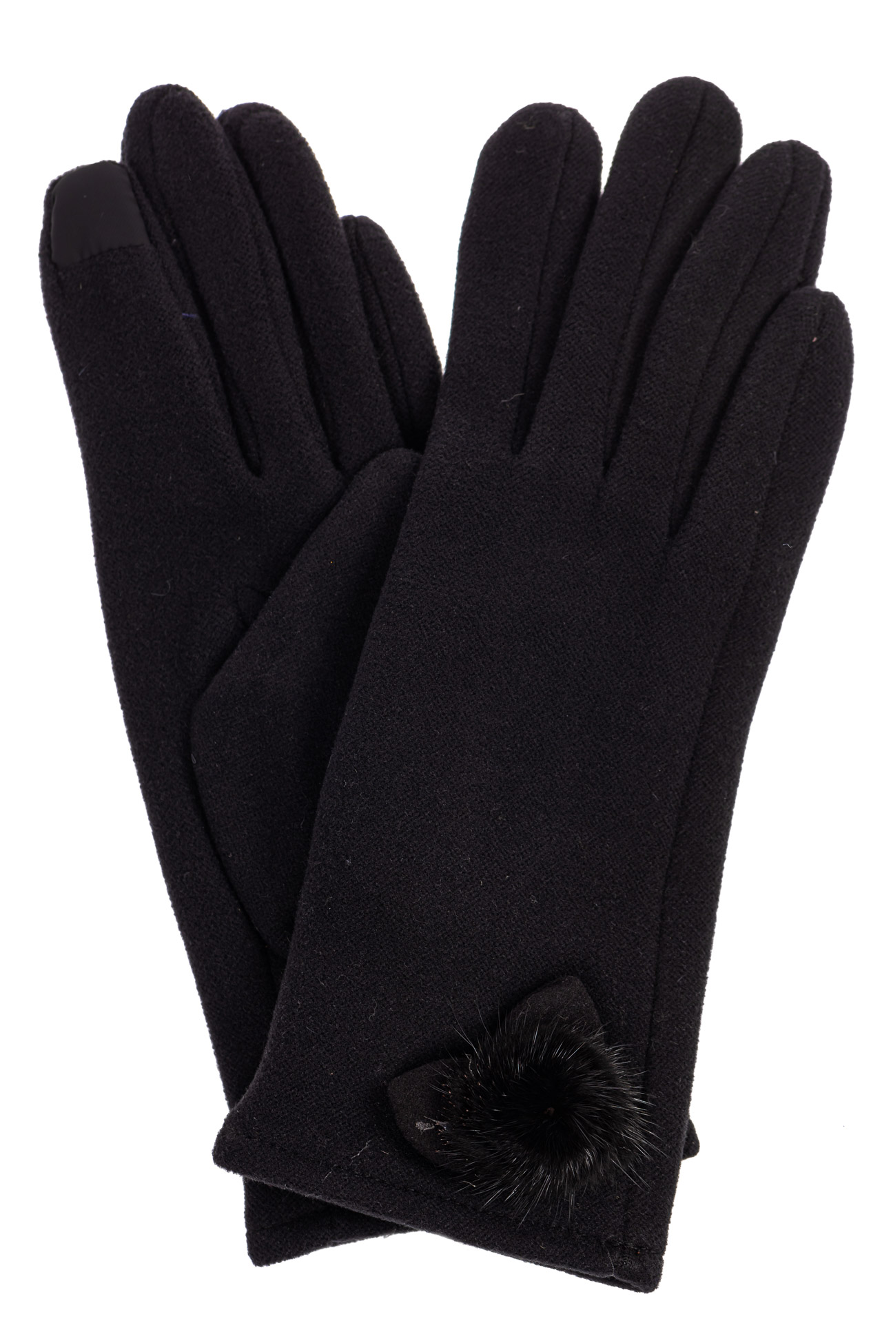 На фото 1 - Классические перчатки женские хлопковые, цвет черный