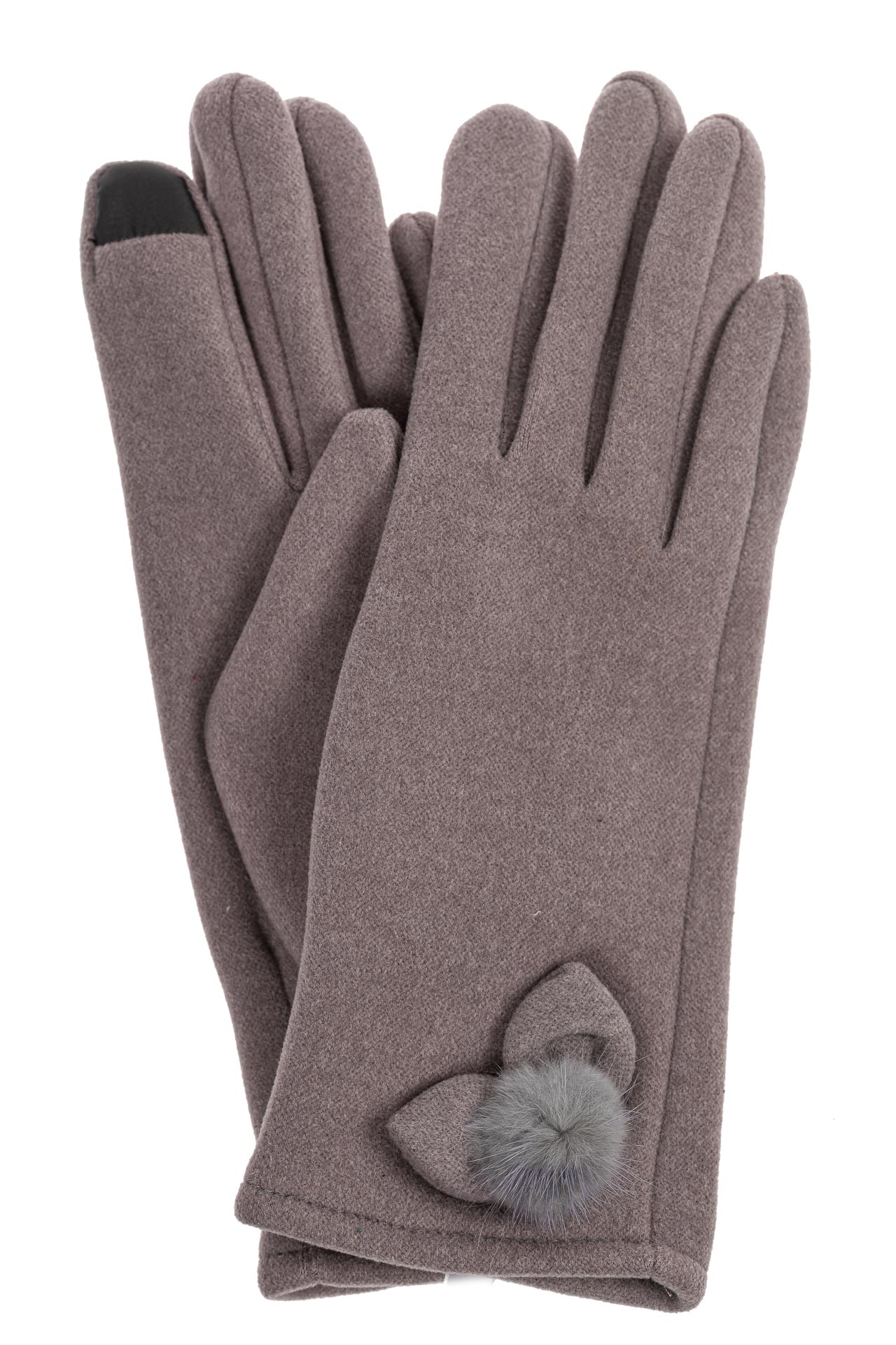 На фото 1 - Классические перчатки женские хлопковые, цвет серый