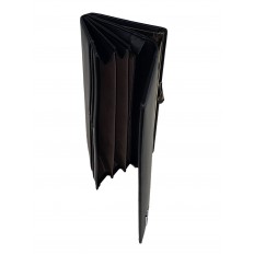 На фото 2 - Женский кошелёк-портмоне из искусственной кожи с металлическим декором, цвет чёрный