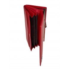 На фото 2 - Женский кошелёк-портмоне из искусственной кожи с металлическим декором, цвет красный