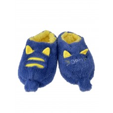 На фото 1 - Домашние тапочки-носочки, цвет синий с желтым