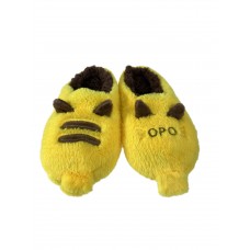 На фото 1 - Домашние тапочки-носочки, цвет желтый с коричневым