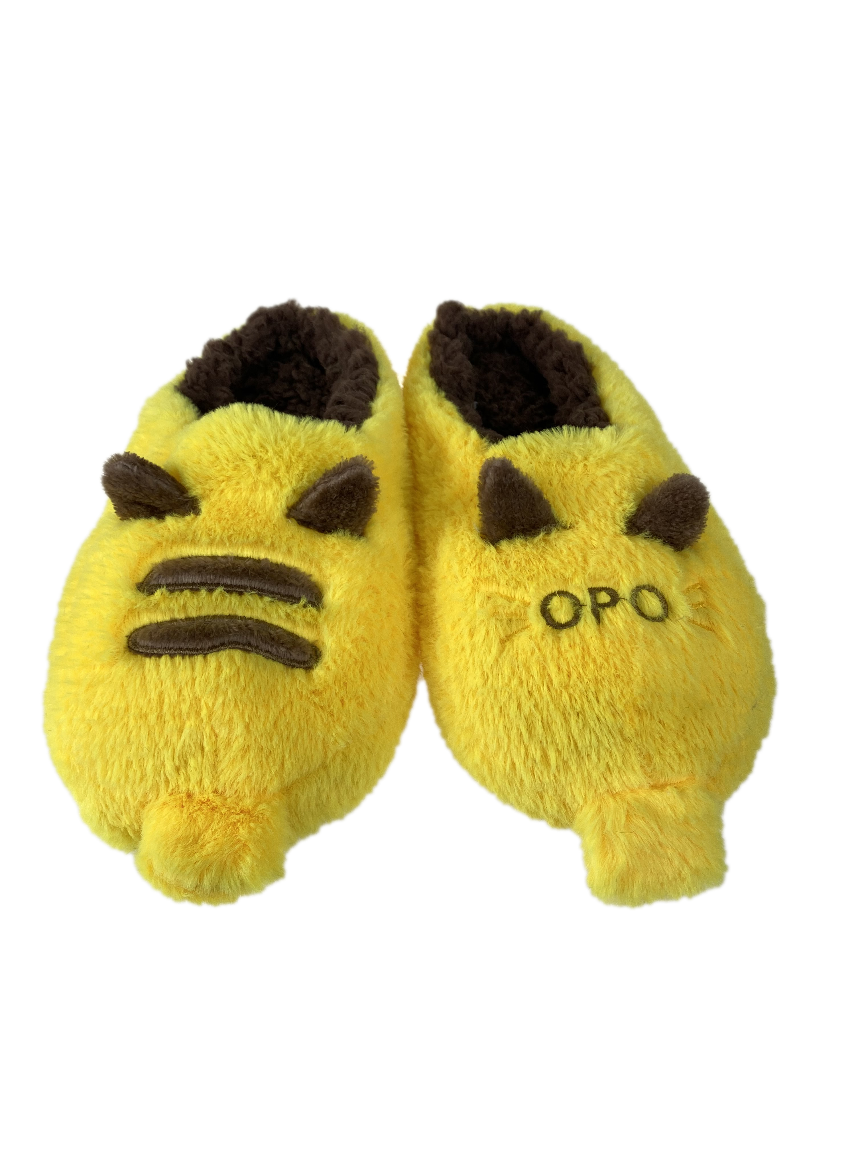 На фото 1 - Домашние тапочки-носочки, цвет желтый с коричневым