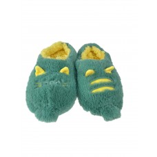 На фото 1 - Домашние тапочки-носочки, цвет зеленый с желтым