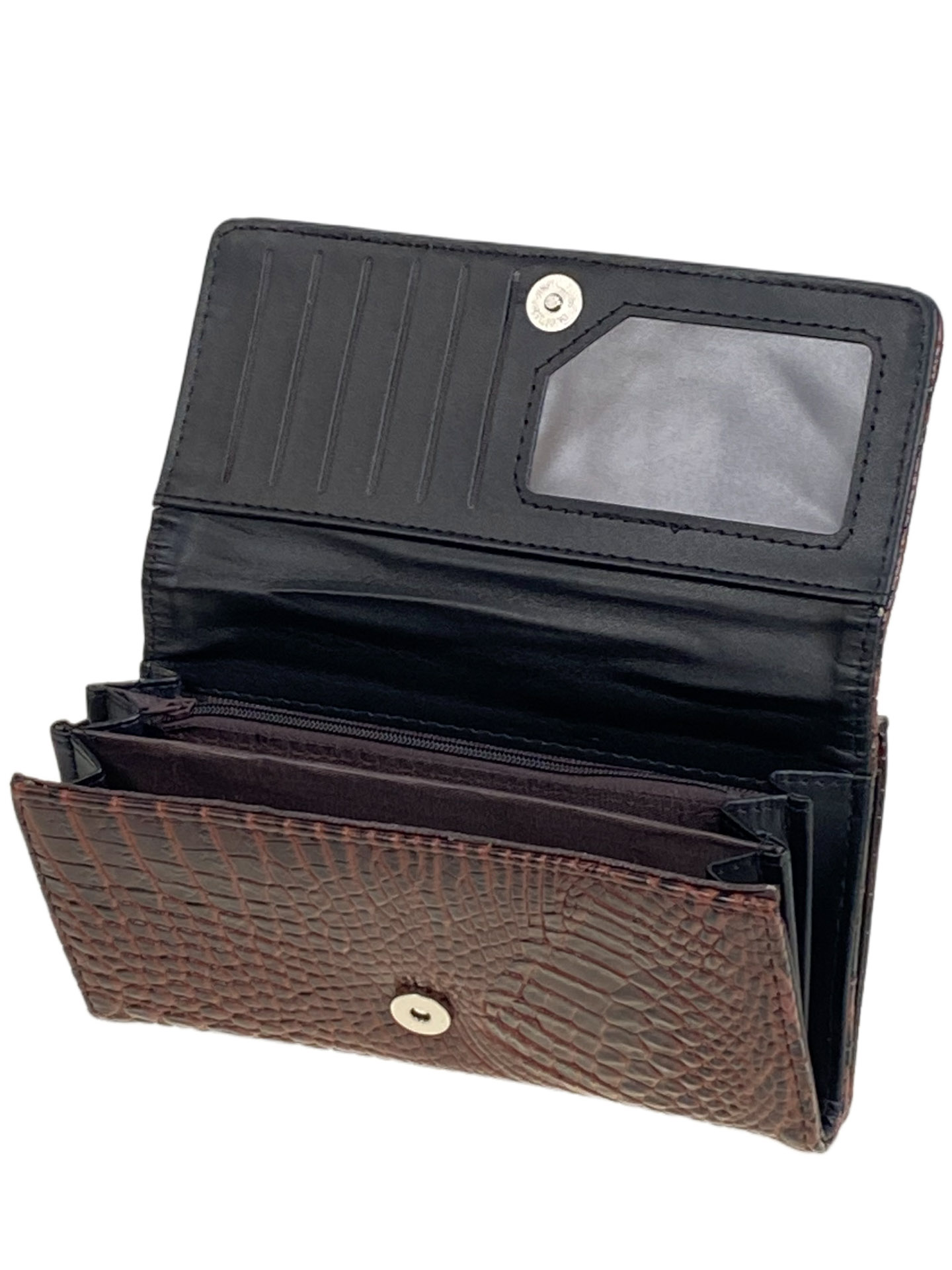 На фото 2 -  Женское портмоне из искусственной кожи, цвет шоколад