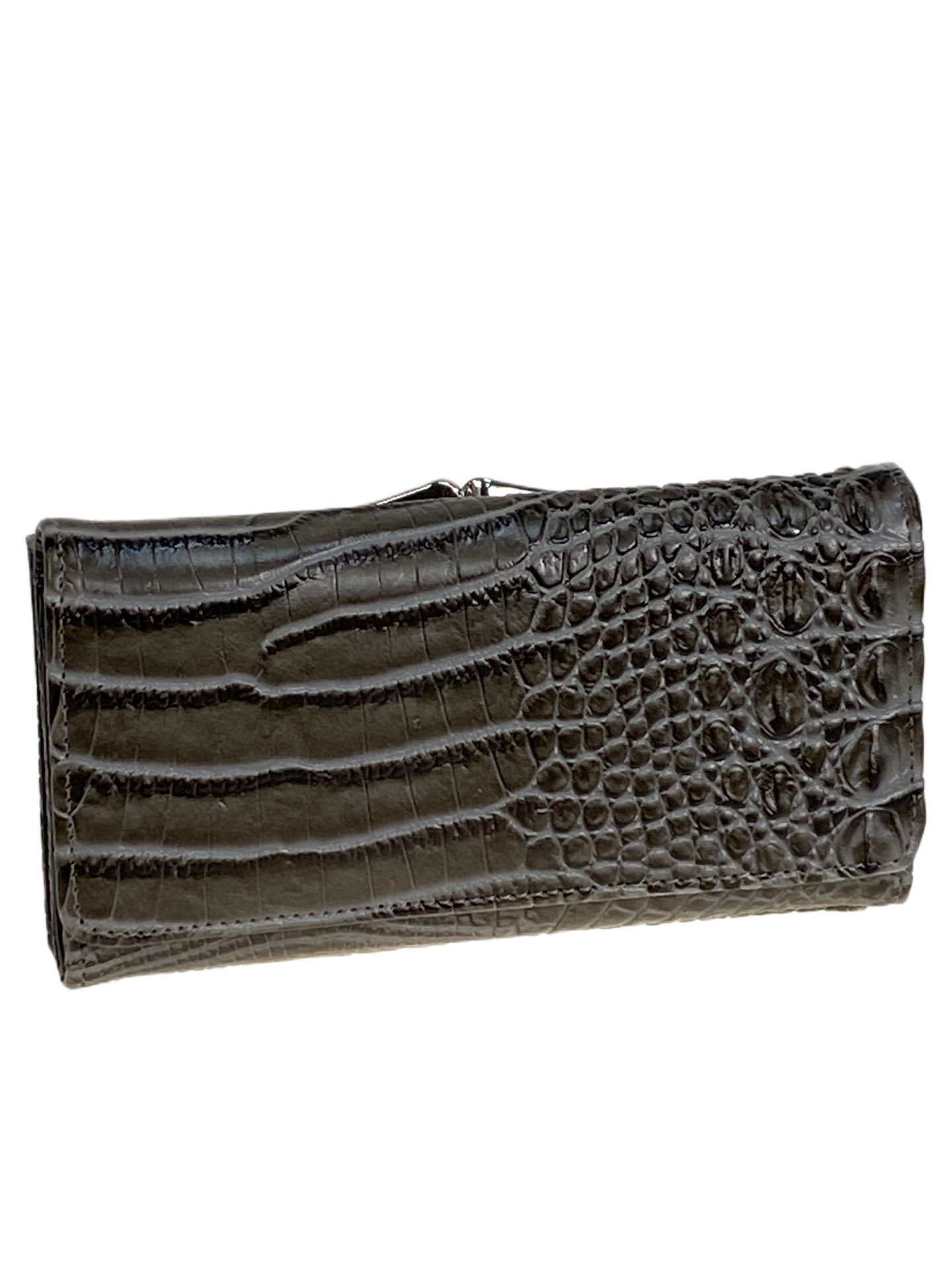 На фото 1 -  Женское портмоне из искусственной кожи, цвет серый