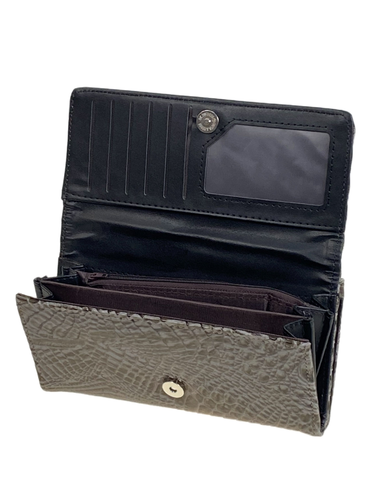 На фото 2 -  Женское портмоне из искусственной кожи, цвет серый