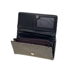 На фото 2 -  Женское портмоне из искусственной кожи, цвет серый