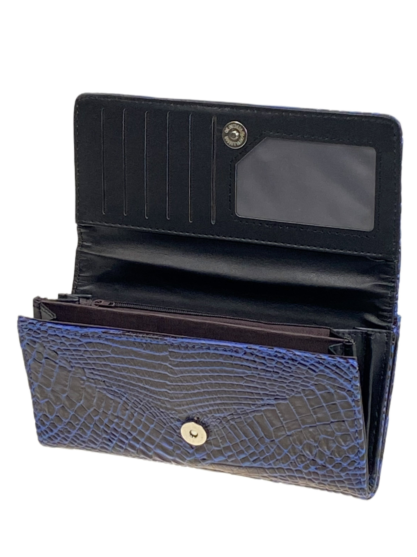 На фото 2 -  Женское портмоне из искусственной кожи, цвет синий