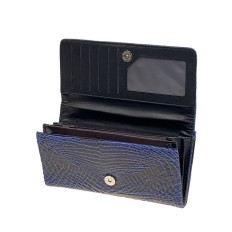 На фото 2 -  Женское портмоне из искусственной кожи, цвет синий