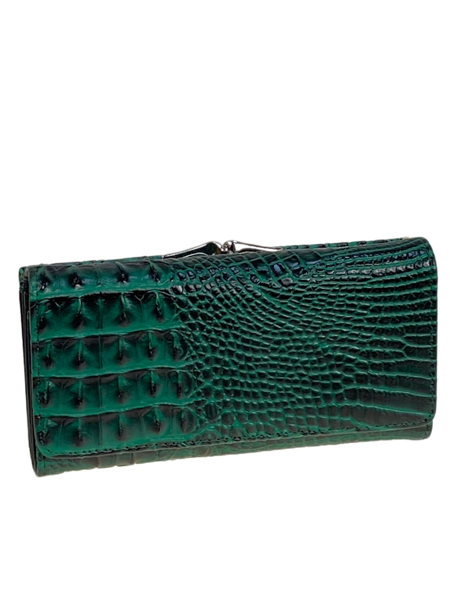 На фото 1 -  Женское портмоне из искусственной кожи, цвет зеленый