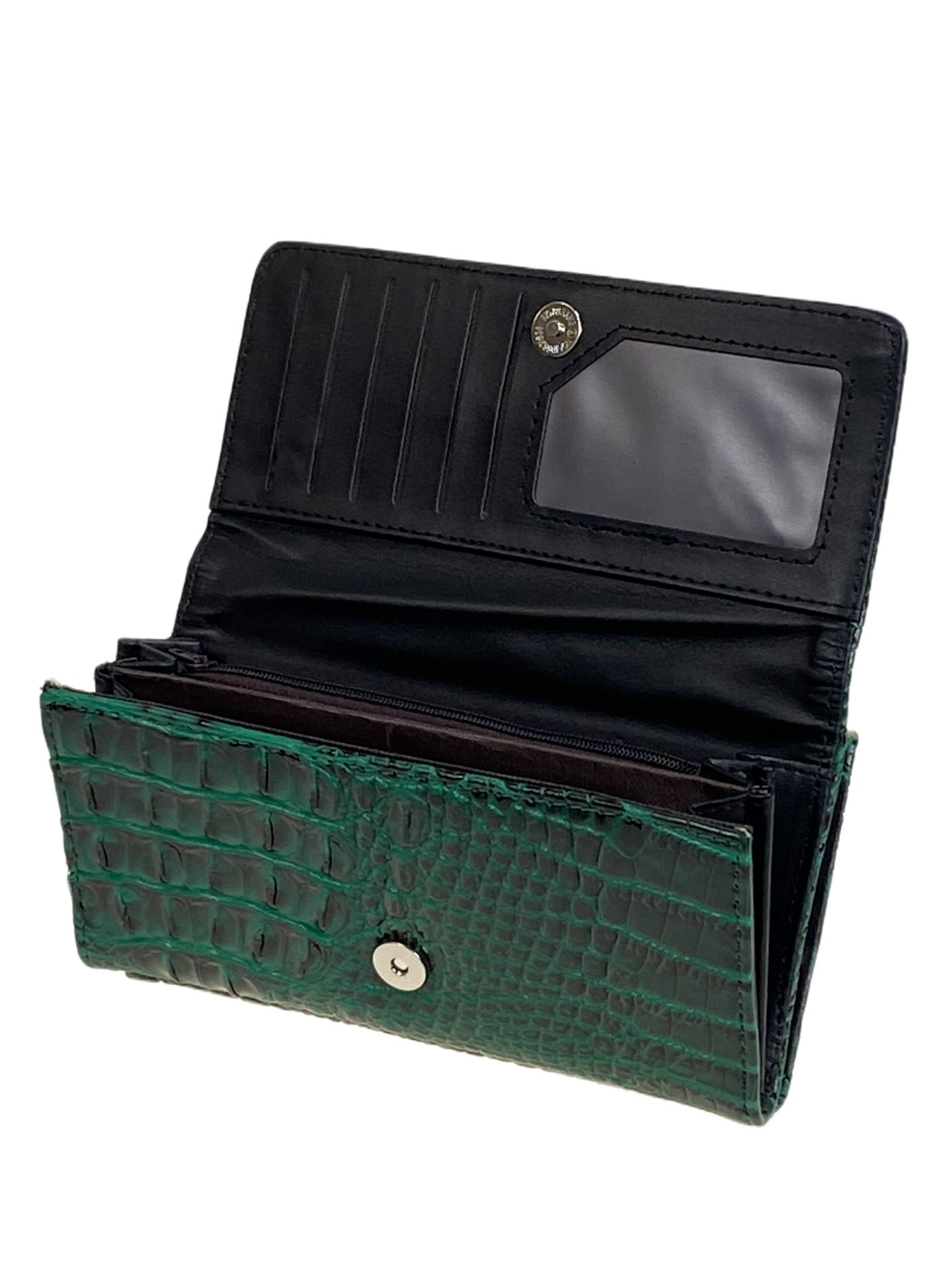 На фото 2 -  Женское портмоне из искусственной кожи, цвет зеленый