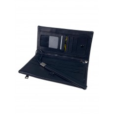 На фото 2 - Мужской кошелек-клатч из натуральной кожи , цвет черный