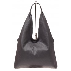 На фото 2 - Двухсторонняя женская сумка из искусственной кожи, цвет серый-бронза