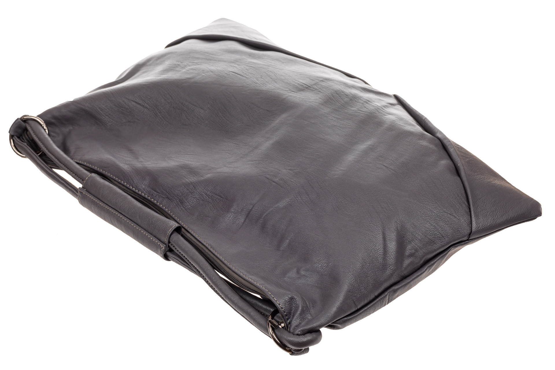 На фото 4 - Большая сумка из искусственной кожи, цвет серый