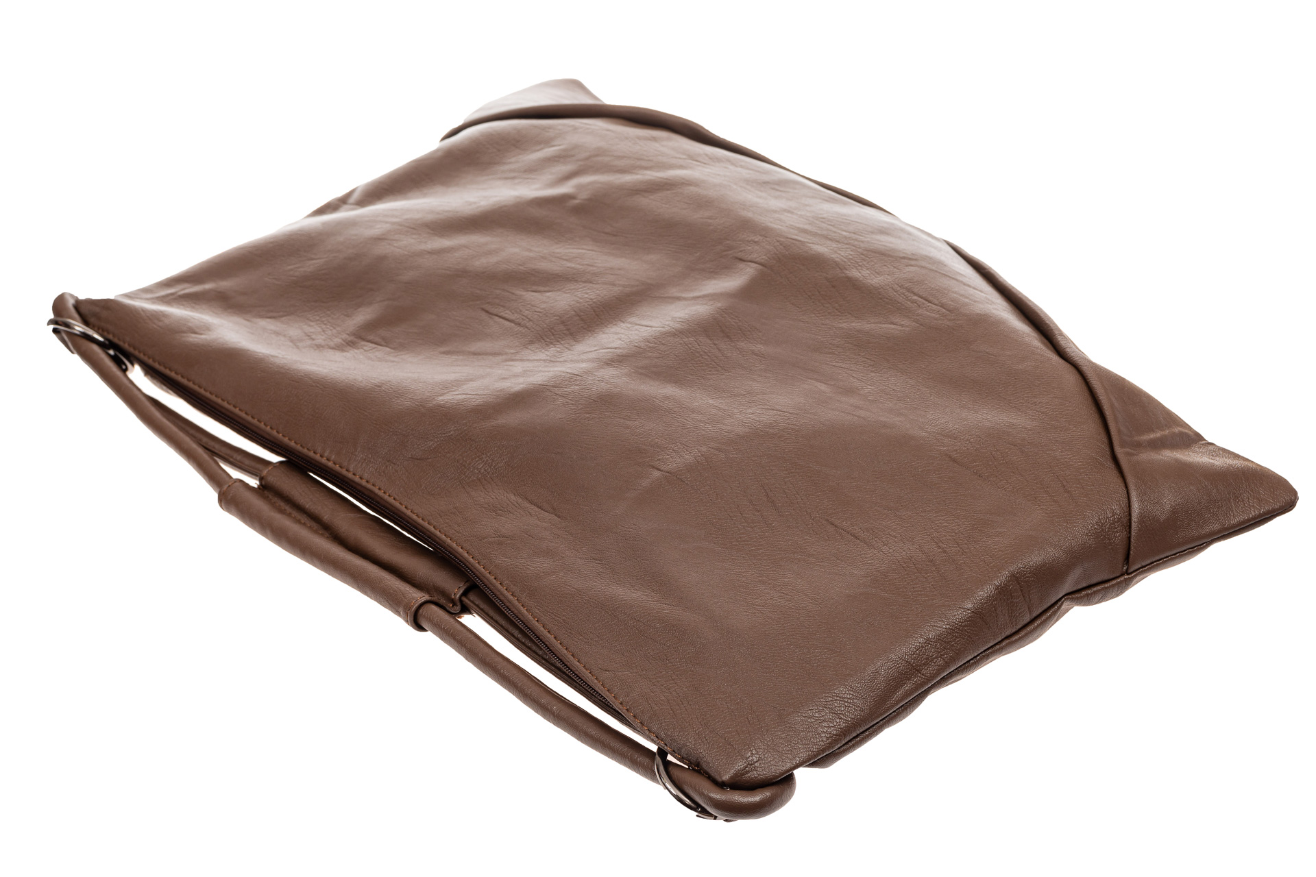 На фото 4 - Большая сумка из искусственной кожи, цвет коричневый
