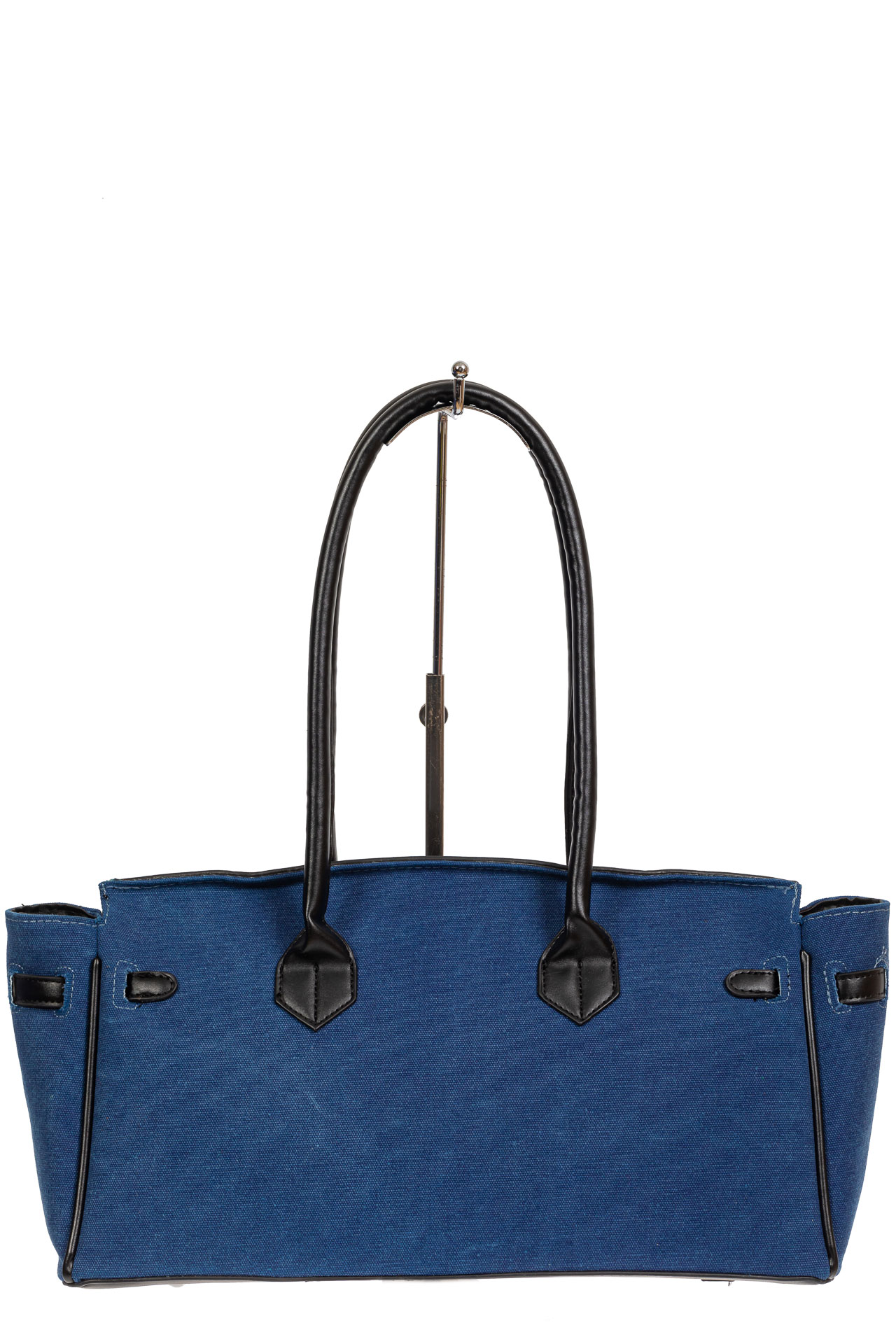 На фото 3 - Женская сумка-багет из брезентовой ткани, цвет синий