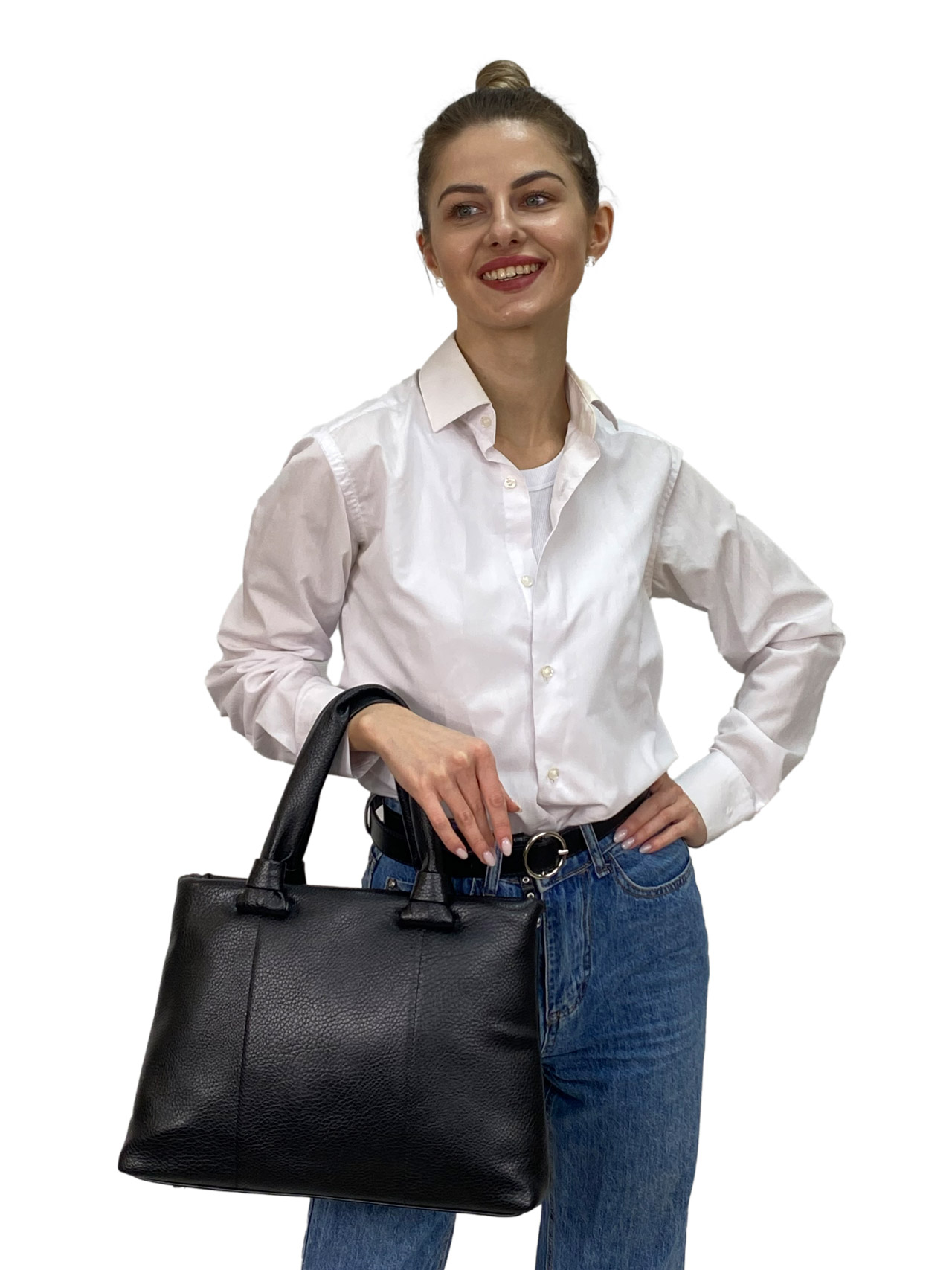 На фото 3 - Женская сумка клатч из искусственной кожи , цвет черный