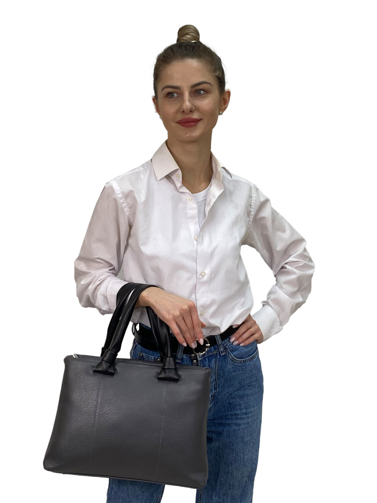 На фото 3 - Женская сумка клатч из искусственной кожи , цвет графит