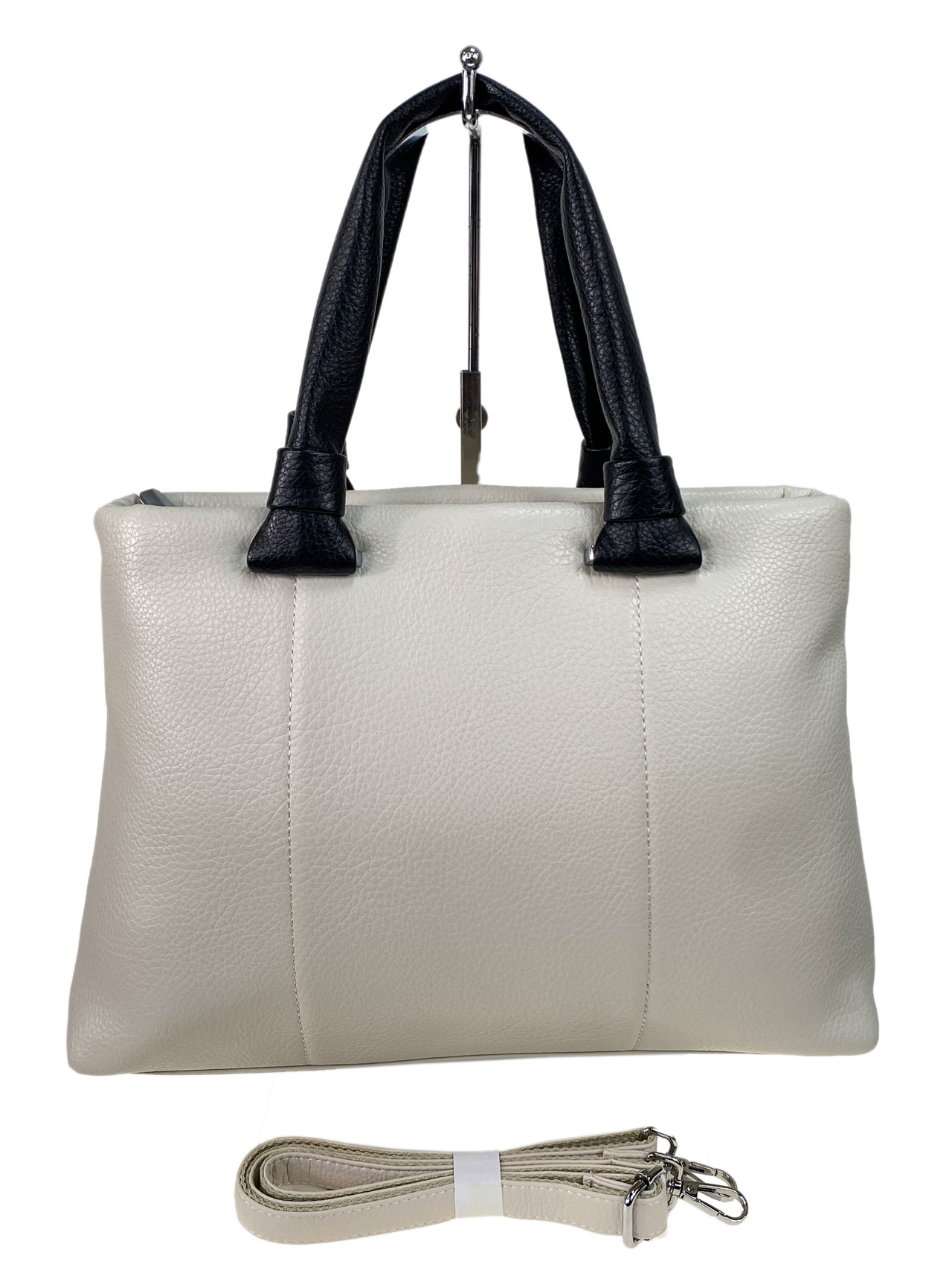 На фото 1 - Женская сумка клатч из искусственной кожи , цвет молочный