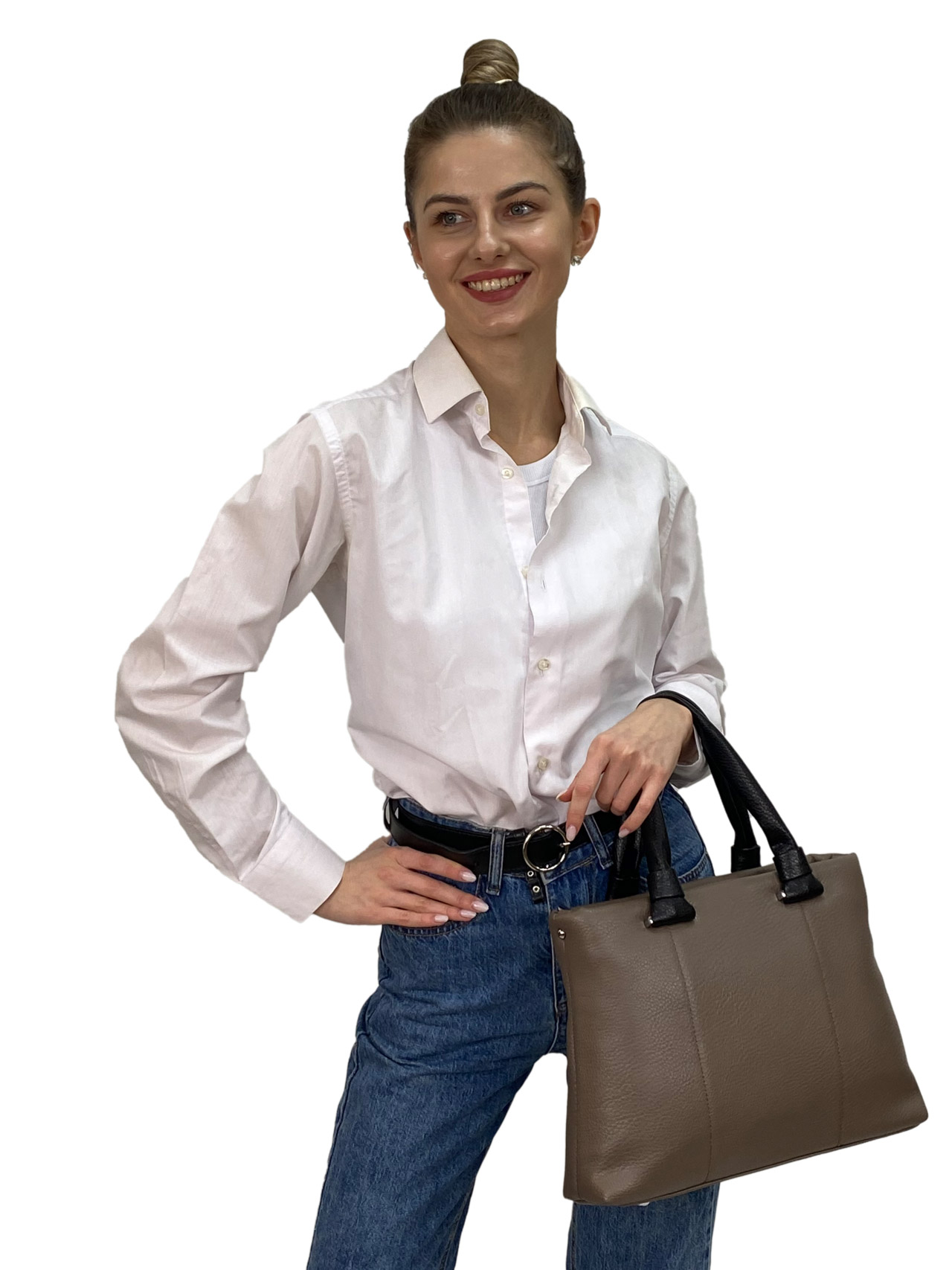 На фото 3 - Женская сумка клатч из искусственной кожи , цвет коричневый